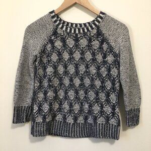 Banana Republic Cable Knit Cropped 3/4 Sleeve Sweater Top